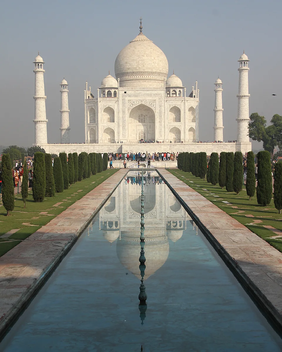 The Taj Mahal and its reflecting pool in Agra; Agra Heritage Short Break is customizable